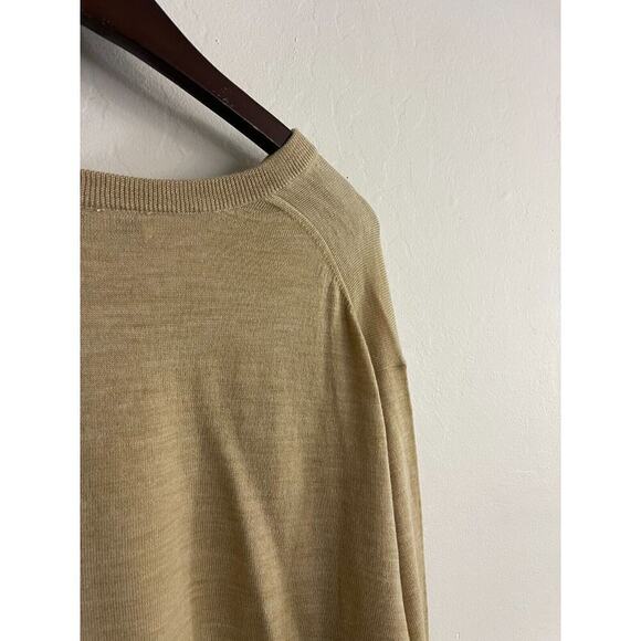 Peter Millar XXL Sweater V Neck Wool Pullover Logo Knit Beige Mens NEW NWT - Picture 7 of 9